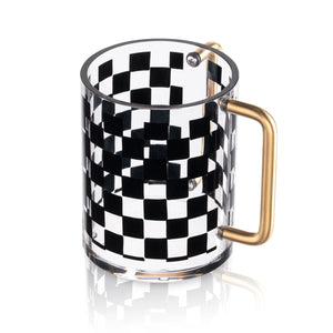 Lucite Washing Cup Onyx Collection Gold Handles