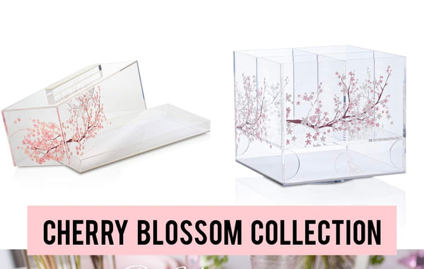 Lucite Cake Dome Cherry Blossom