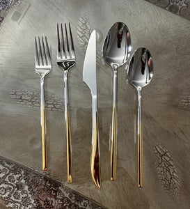 Sleek Stainless Steel Two Tone Flatware