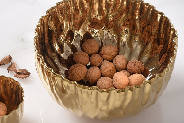 Ceramic Gold Large Bowl