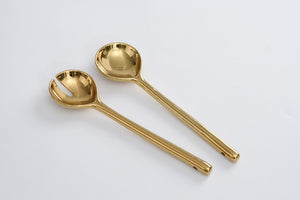 Ceramic Gold Salad Servers