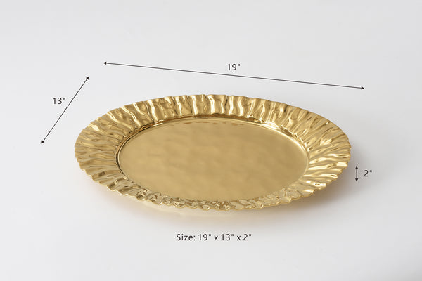 Ceramic Gold Large Oval Platter