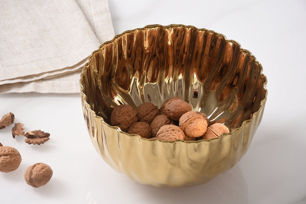 Ceramic Gold Large Bowl