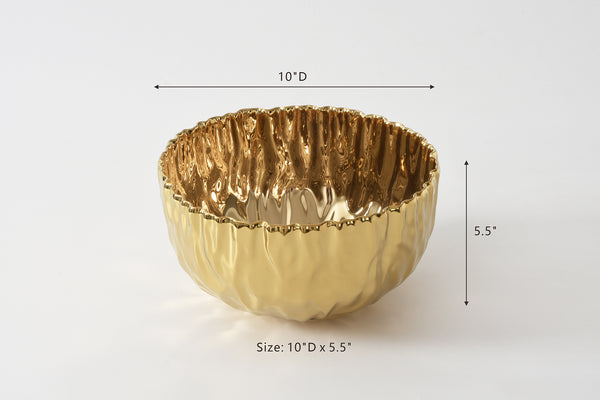 Ceramic Gold Large Bowl