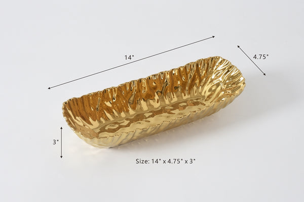 GOLD CERAMIC LONG DISH