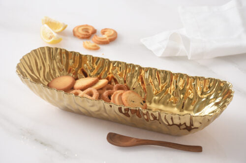 GOLD CERAMIC LONG DISH