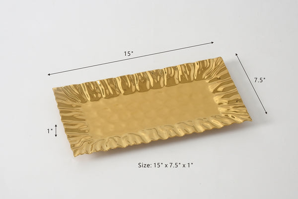 CERAMIC GOLD RECTANGULAR TRAY