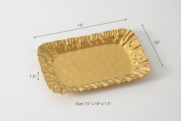 Ceramic Gold Medium Deep Tray