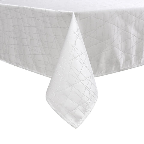 White Tablecloth Silver Rays