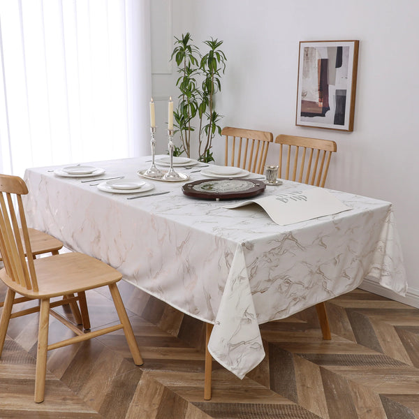 Velvet Tablecloth Stormy white/Gold/Silver