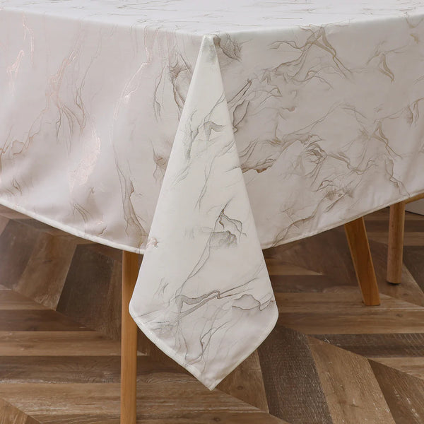 Velvet Tablecloth Stormy white/Gold