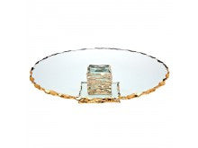 Harper 13" cake stand With Gold Accent