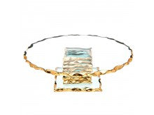 Harper 13" cake stand With Gold Accent