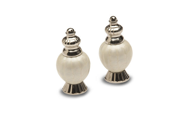 Peony Salt Pepper Shakers Snow