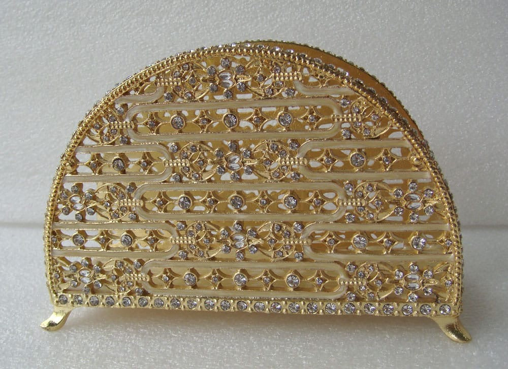 Upright Napkin Holder With Crystals