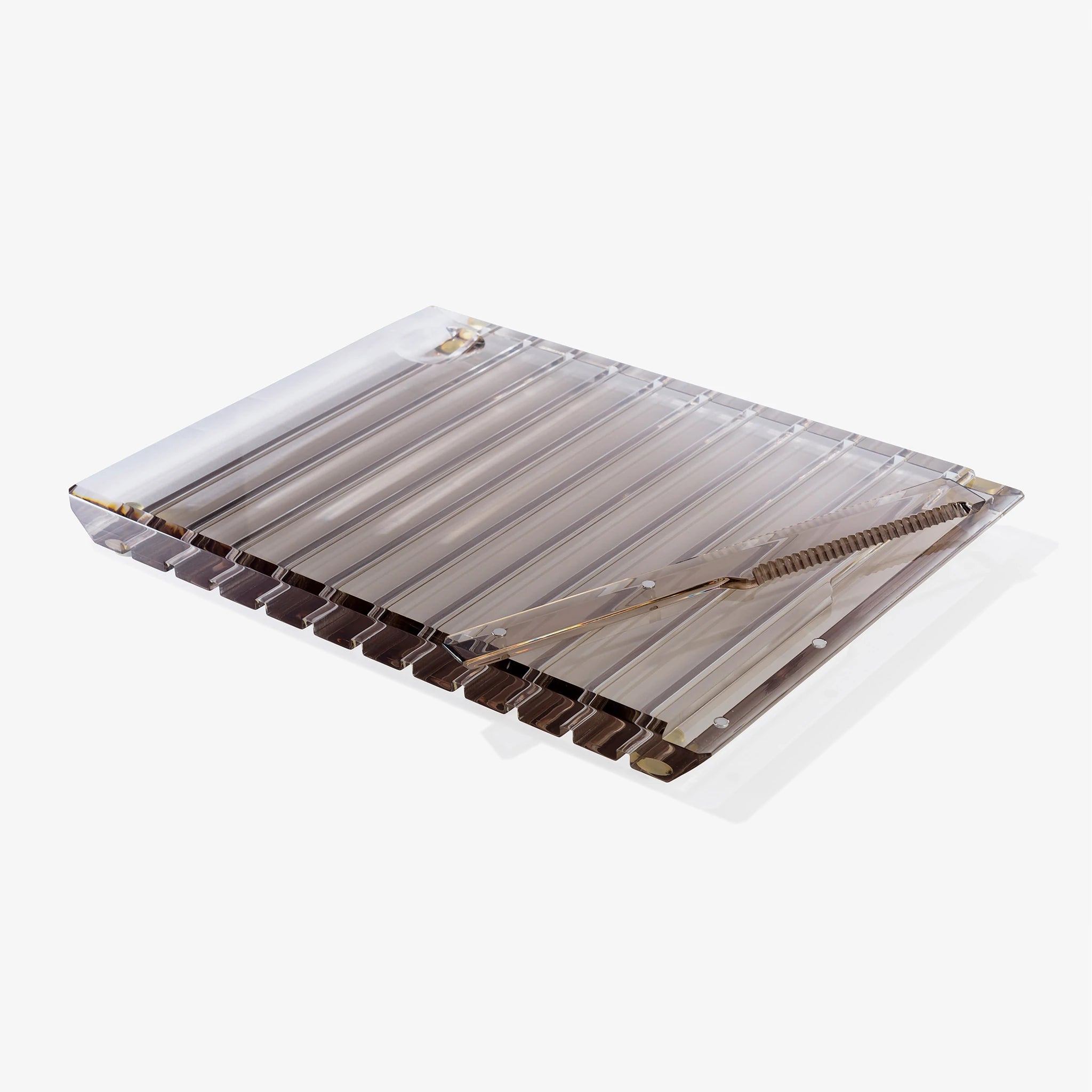 Lucite Striped Challah Board With Knife