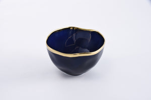 Ceramic Medium Bowl Blu/Gold