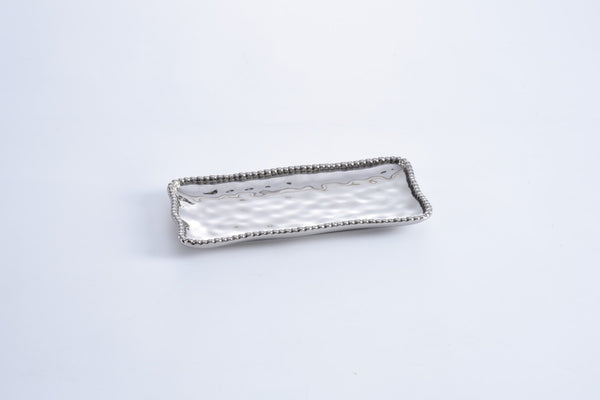 Ceramic Small Rectangular Tray Beaded