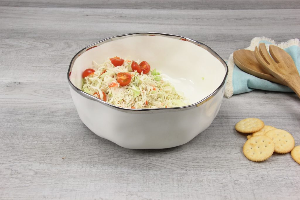 Ceramic Bowl With Silver Rim