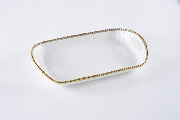 Ceramic Rectangular Tray with Handles