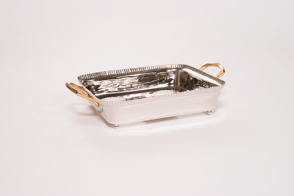 Hammered Square Aluminum Pan Holder 8x8"
