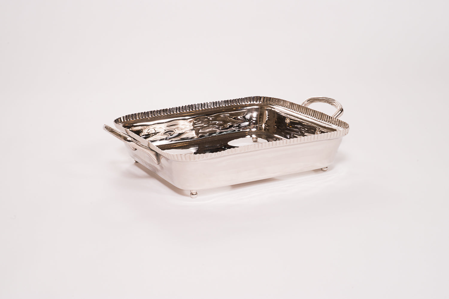 Hammered Square Aluminum Pan Holder 8x8"