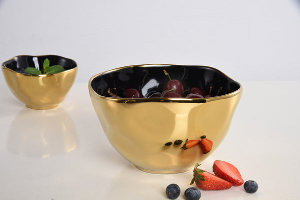 Gold/Black Porcelain Bowl