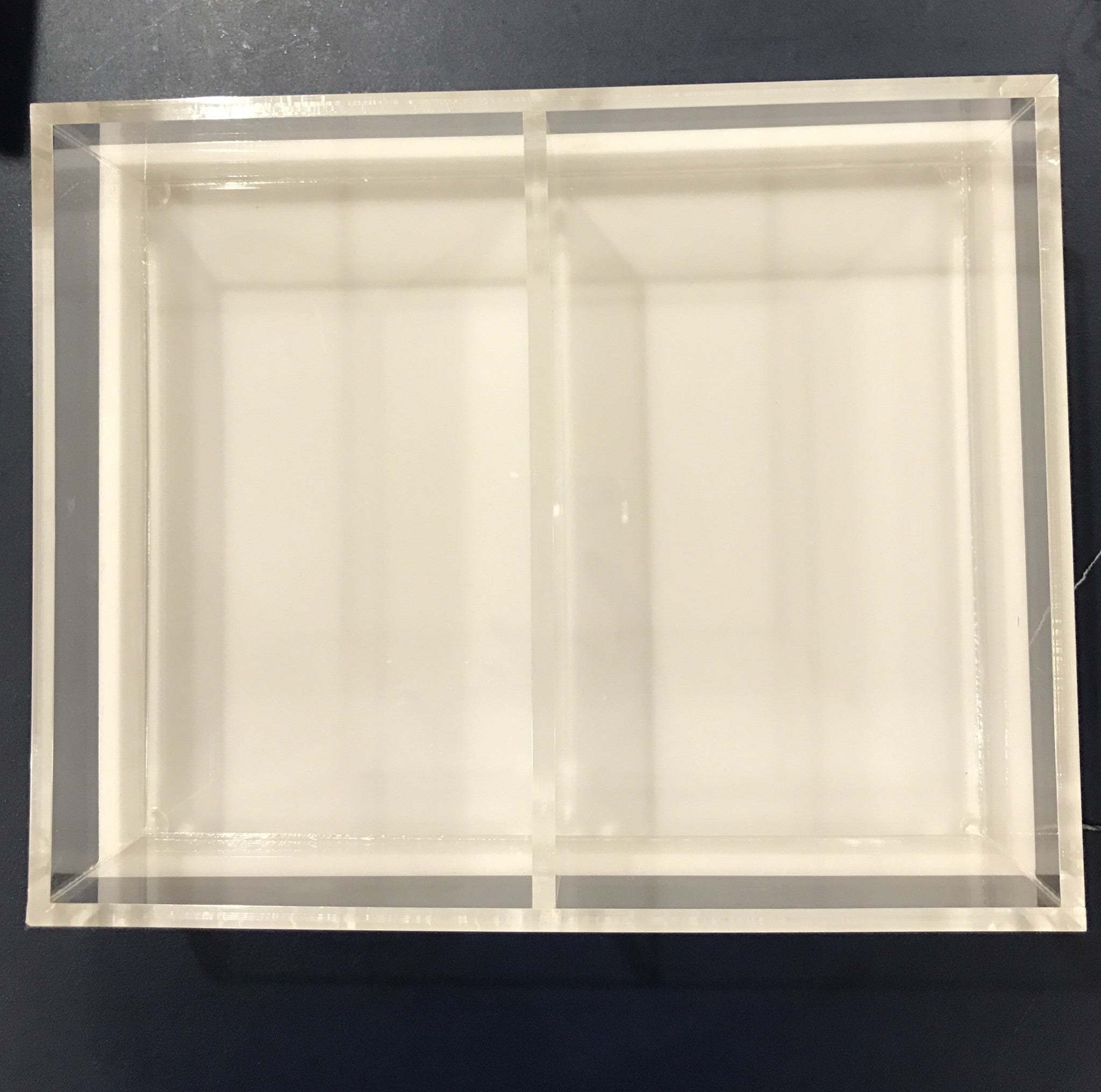 2 Section Lucite Dish w/ Cover 9 x 7