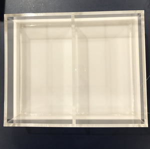 2 Section Lucite Dish w/ Cover 9 x 7