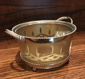 Gold glass large dip bowl X cut