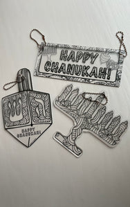 Lucite Color It Chanukah Decorations Set Of 3