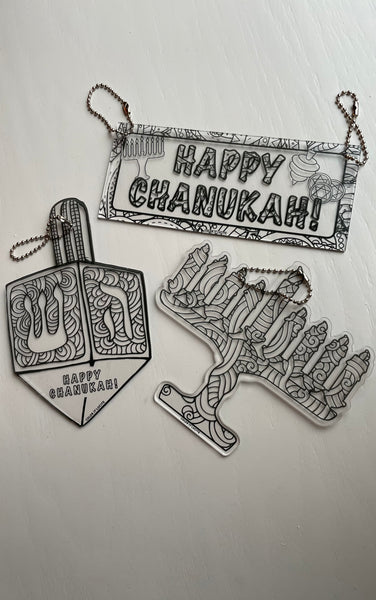 Lucite Color It Chanukah Decorations Set Of 3