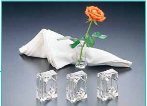 Lucite Bud Vase And Napkin Ring In One (Set Of 4)