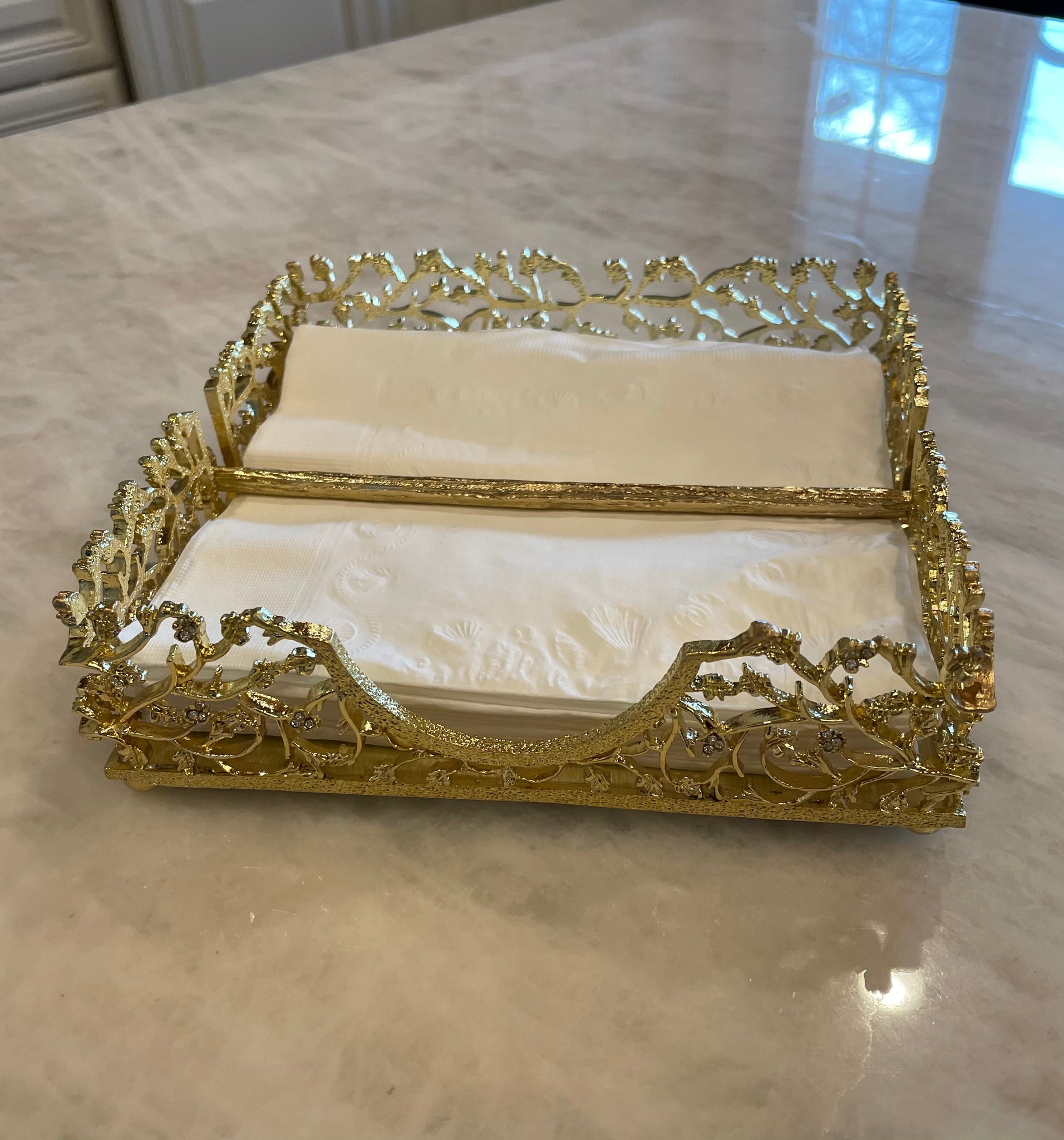 Flat Napkin Holder with Crystals