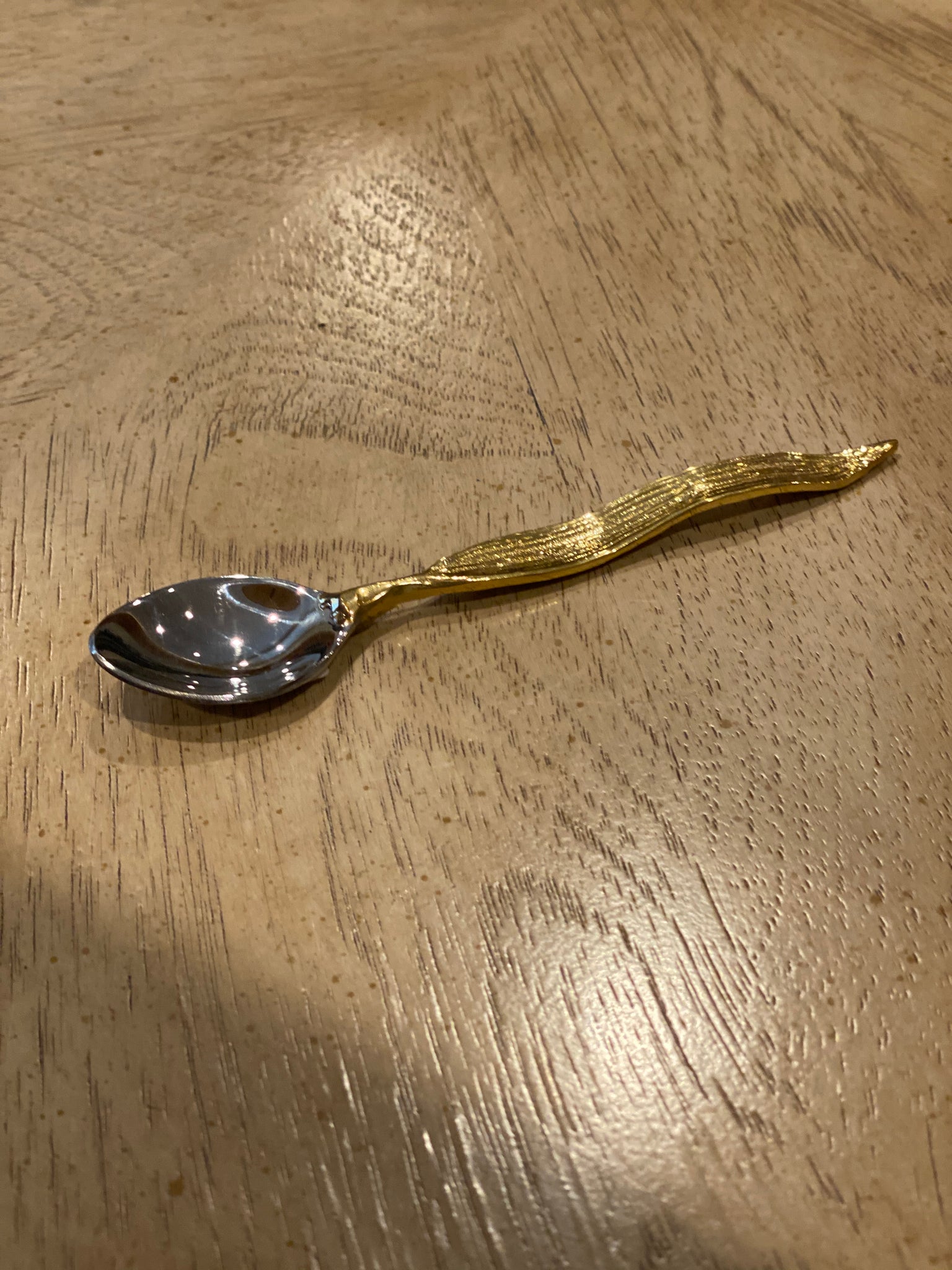 Crumpled Gold Leaf S/4 Dessert Spoons