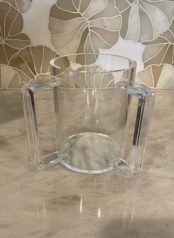 Lucite Washing Cup With Marble Bottom