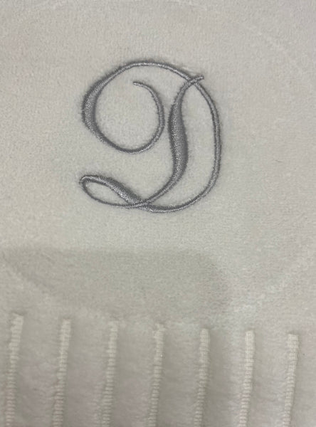 Finger Towel white W/Silver Or Gold  Initial