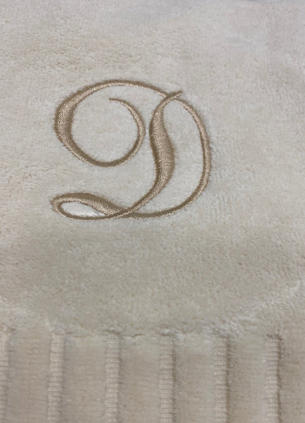 Finger Towel Cream W/Gold Initial