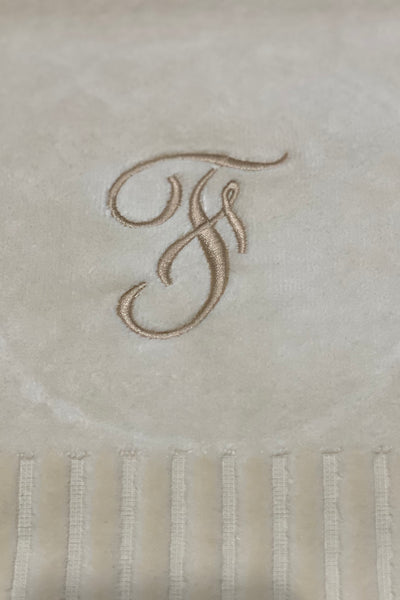 Finger Towel Cream W/Gold Initial