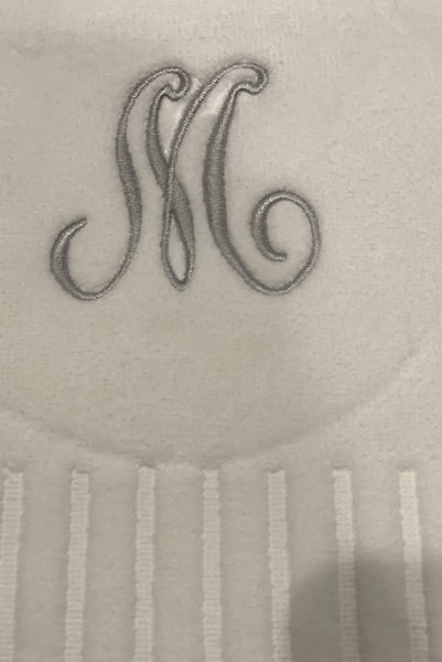 Finger Towel white W/Silver Or Gold  Initial