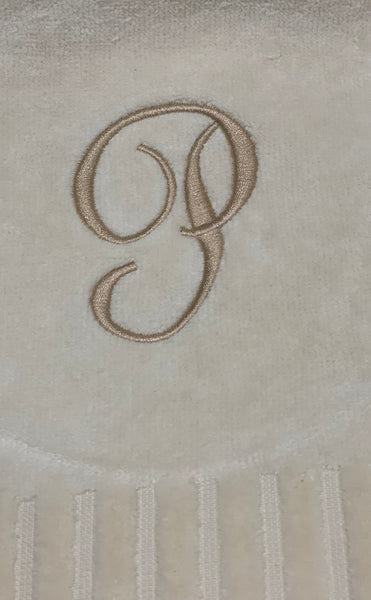 Finger Towel Cream W/Gold Initial