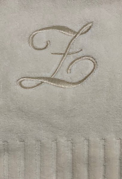 Finger Towel Cream W/Gold Initial