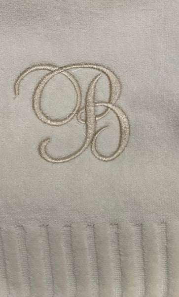 Finger Towel Cream W/Gold Initial