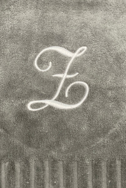 Finger Towel Grey W/ White Initial