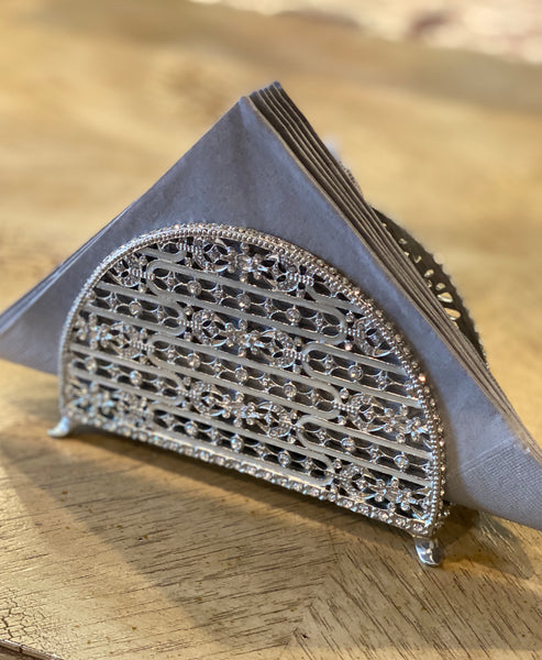 Upright Napkin Holder With Crystals