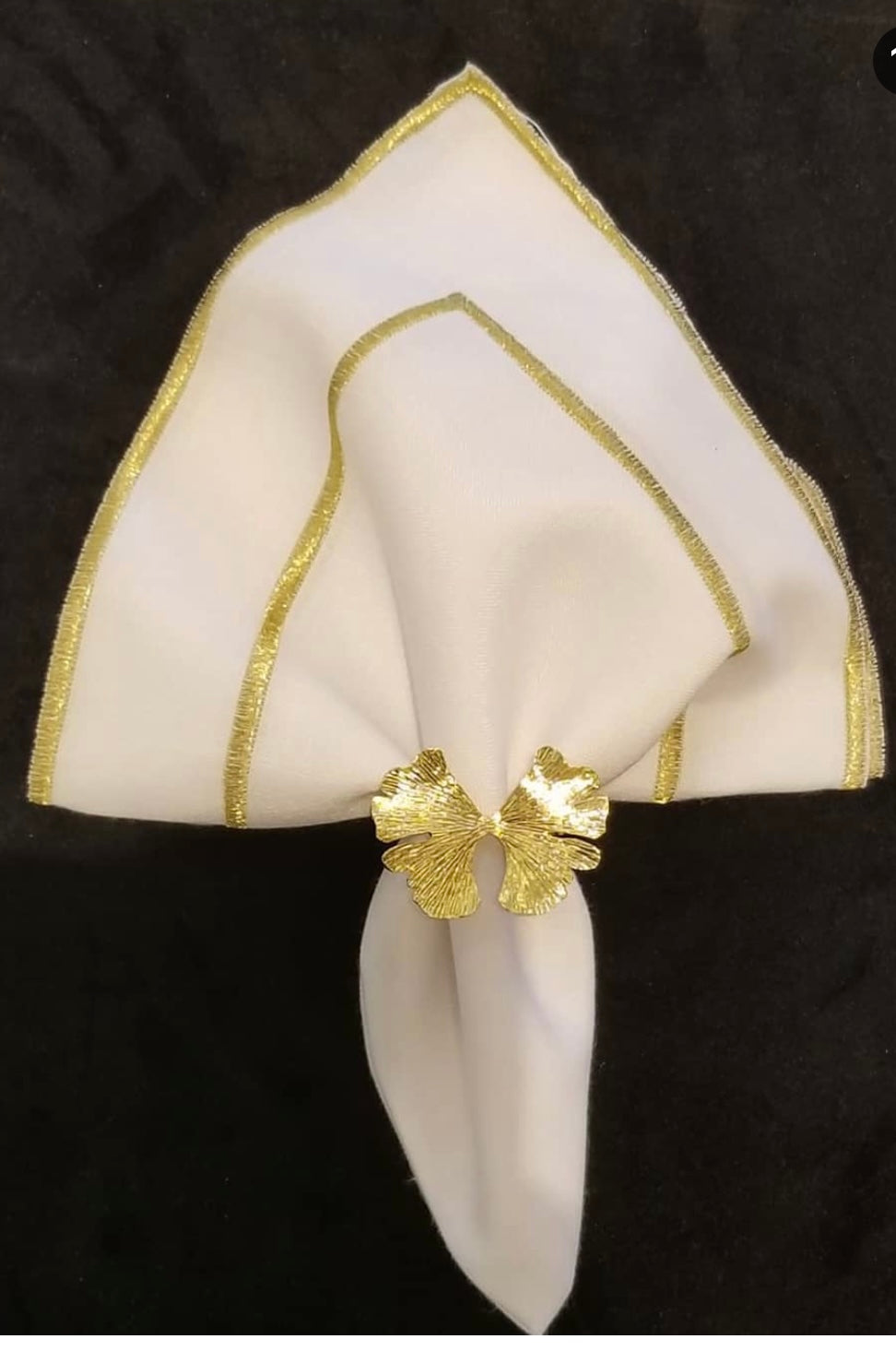 Gold Gingko Napkin Rings Set Of 4