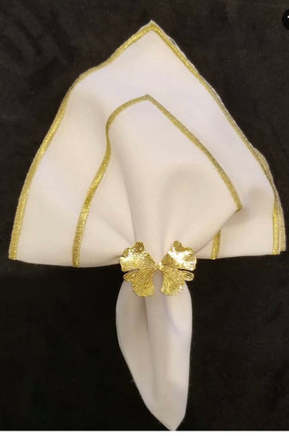 Gold Gingko Napkin Rings Set Of 4
