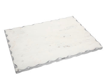 White Marble Challah Board