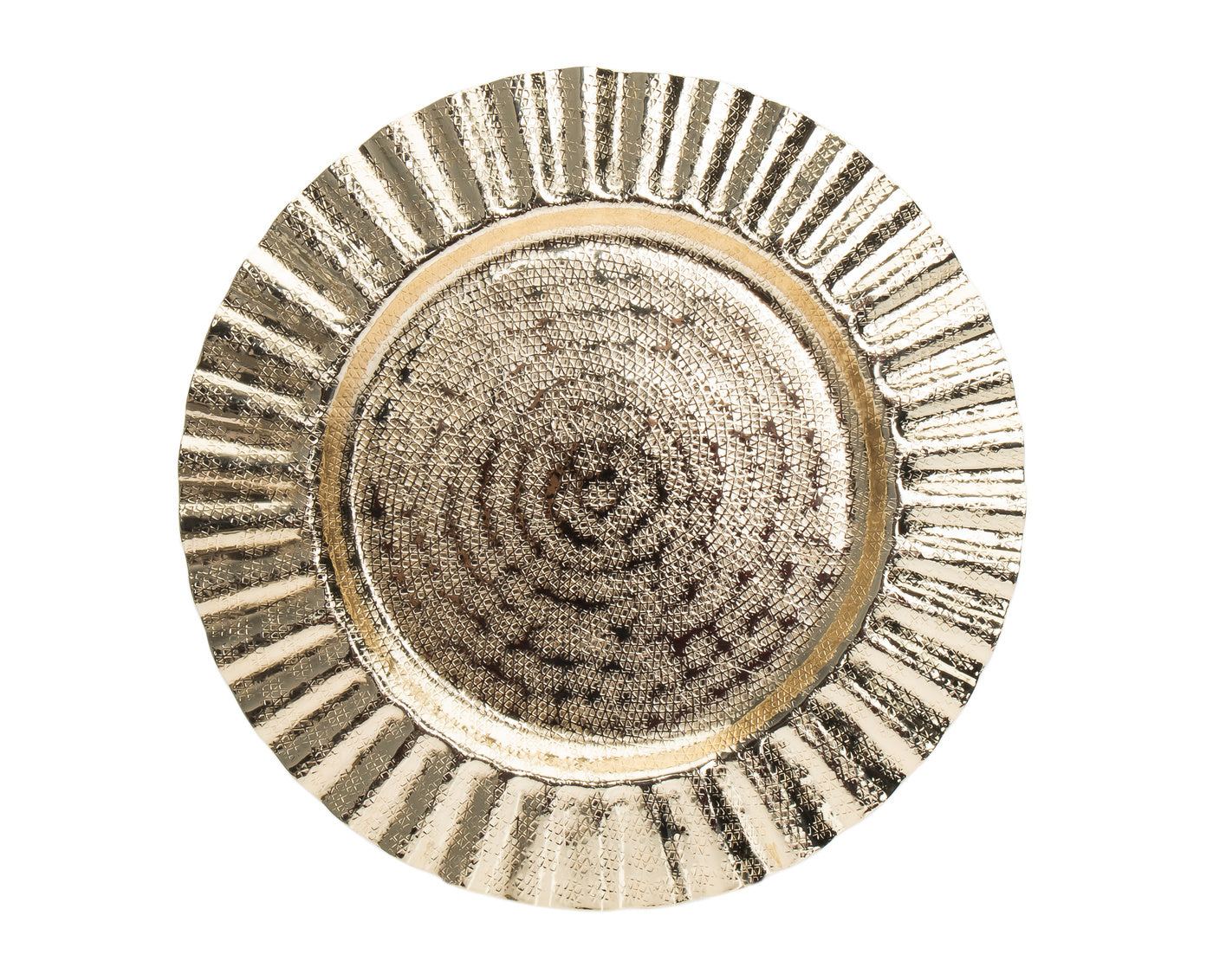 Gold Metal Ripple Charger Plate