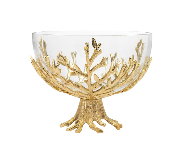 Golden Branch Pedestal Bowl